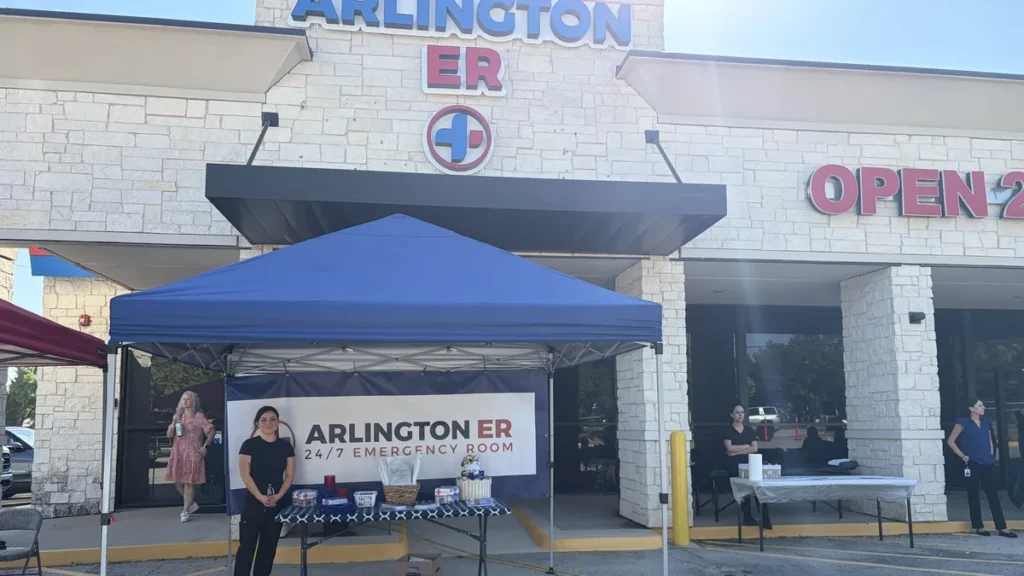 Arlington ER building on S Bowen Rd during the Community Wellness Day