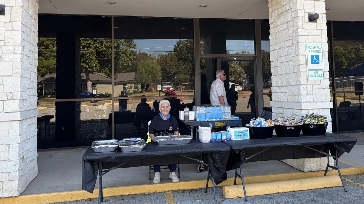 Food tables set up for neighbors at Arlington ER's Community Wellness Day