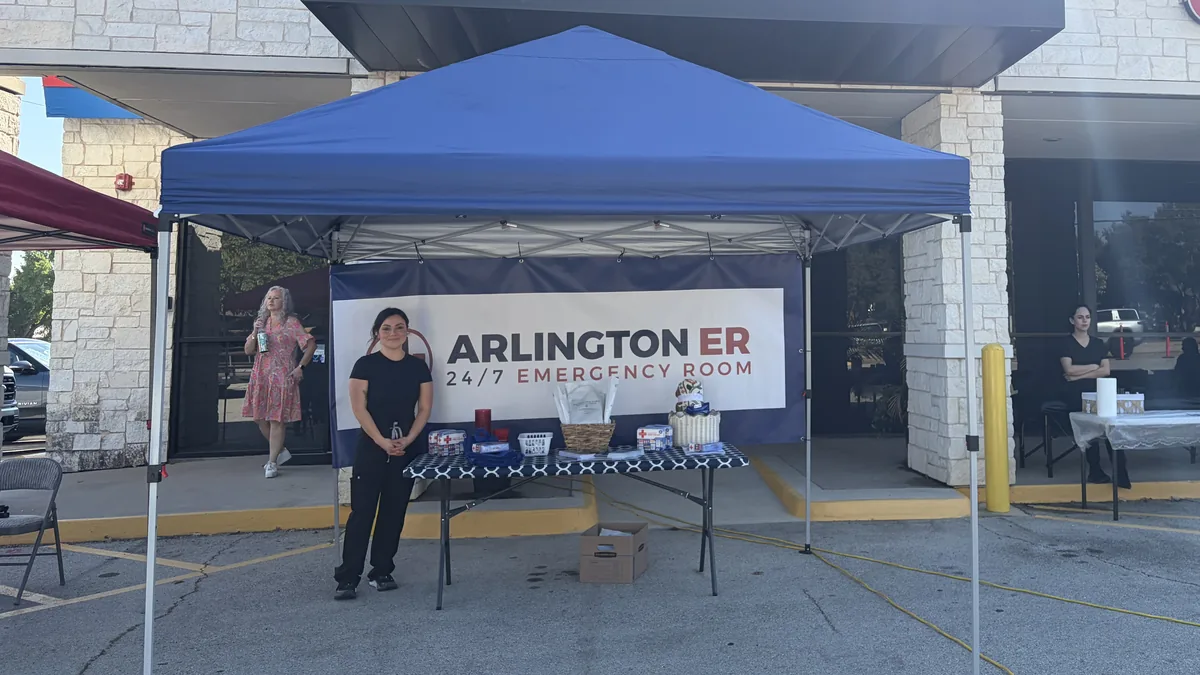 Arlington ER team at the Community Wellness Day tent outside the ER in Pantego